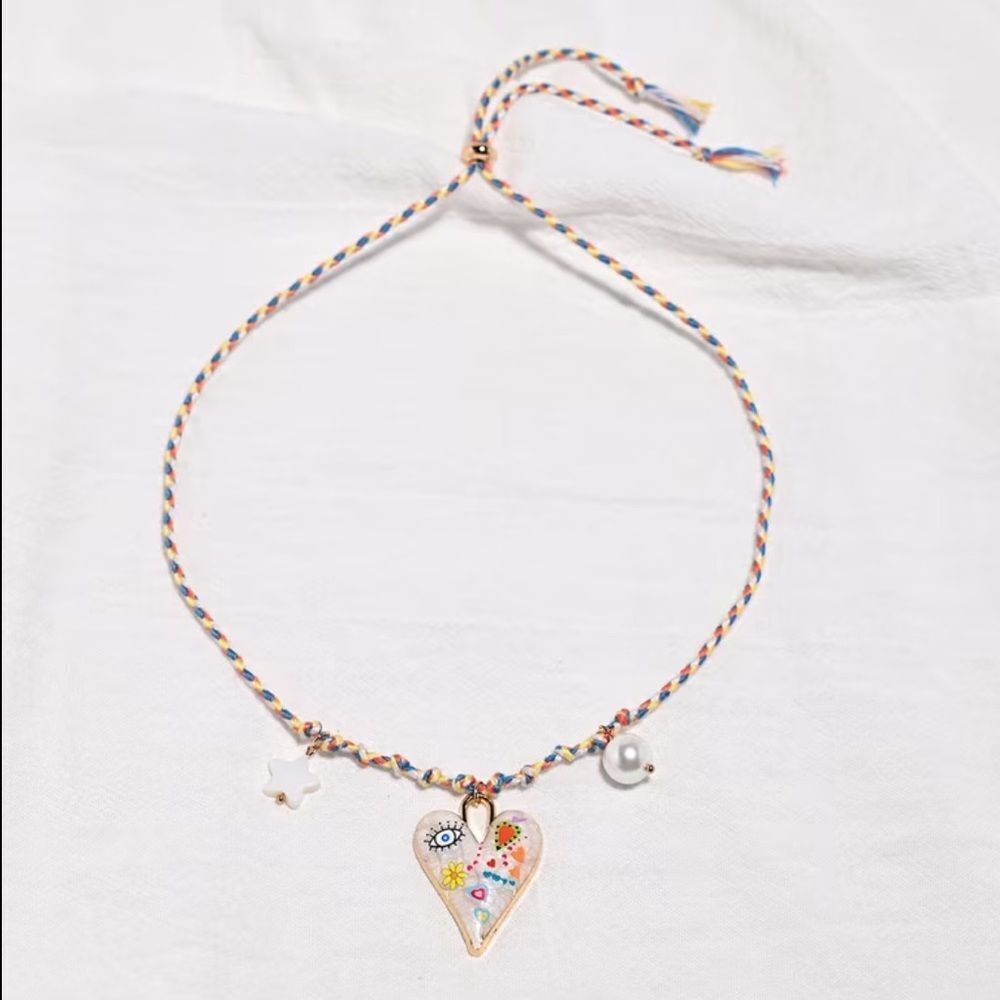 Evil eye Heart Necklace #2322